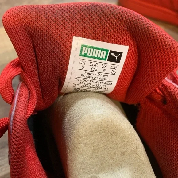 Y2K Era Red Leather Look Streetwear Casual Gym Sneakers 8 Men’s/10 Women's Shoes - Picture 3 of 7